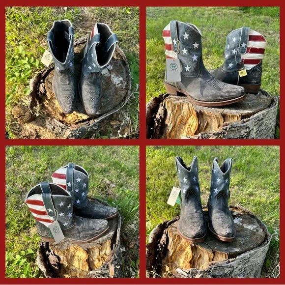 Roper® Women’s American Flag Shorty Cowgirl Boots- Size 10 - USA American Beauty - Picture 9 of 13